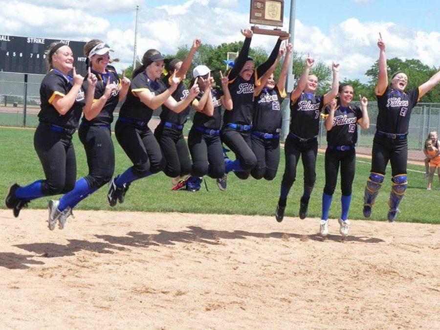 The girls softball team are off the ground celebrating their second state title in two years.