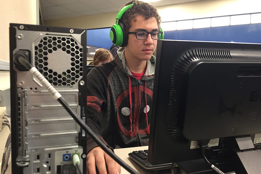 Tony Monteleon, sophomore, is mid-game in League of Legends