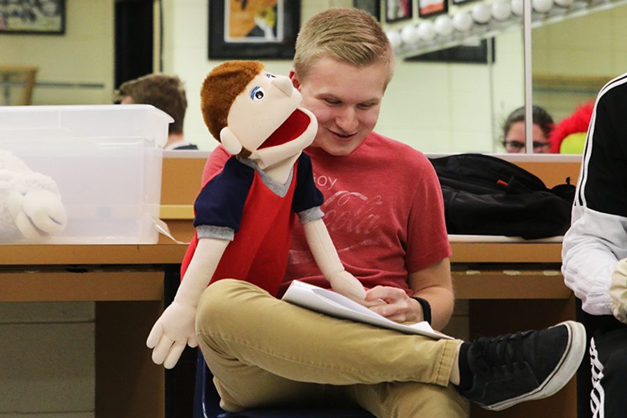 Dalton Hayse, senior, auditions for voice roles in the upcoming play Pooh’s Corner.