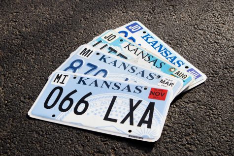 Older raised-letter Kansas license plates subject to distortion